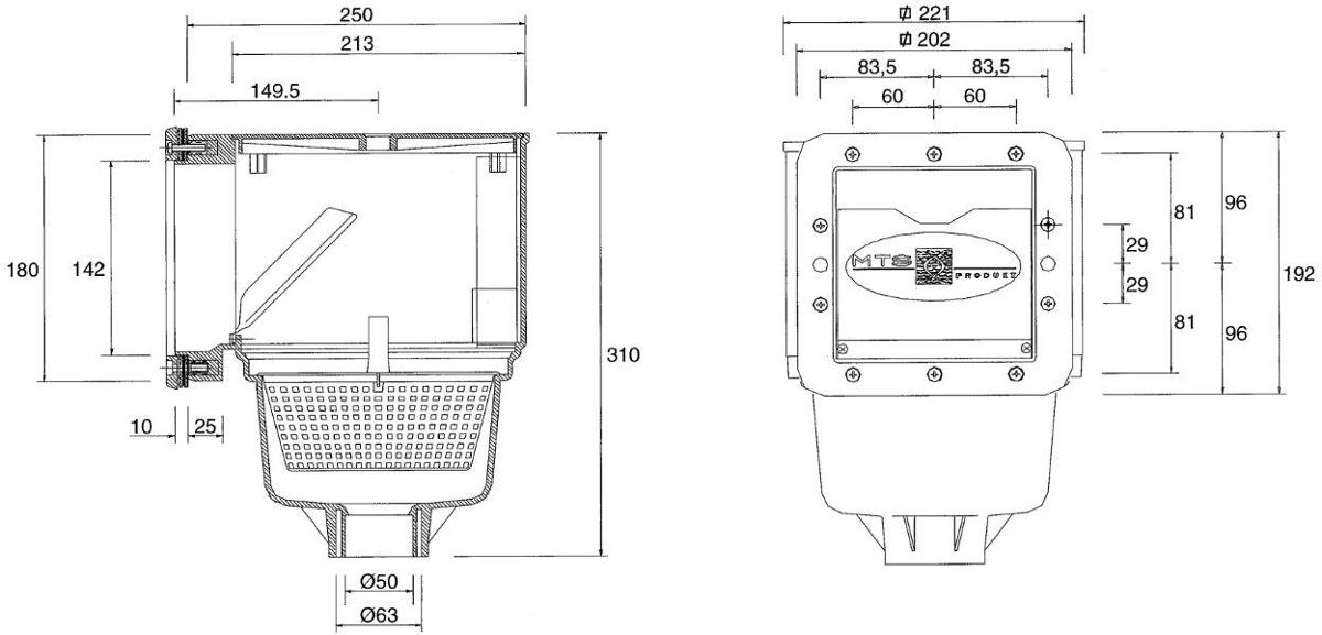 Mts Skimmer V Abs Einbauskimmer F R Folienbecken Mit Messingeins Tzen