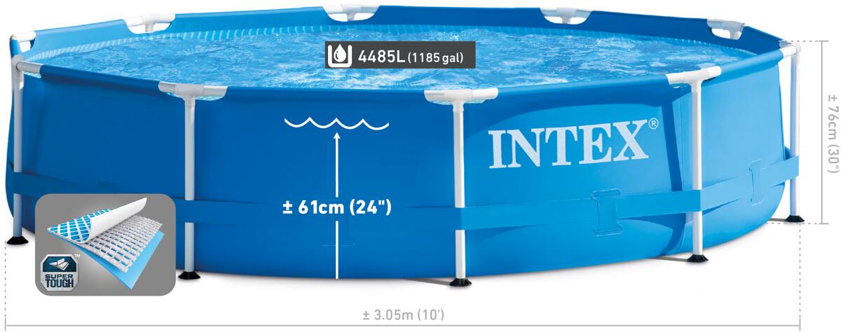 Intex Np Metall Frame Pool X Cm Rund Blau Hellopool