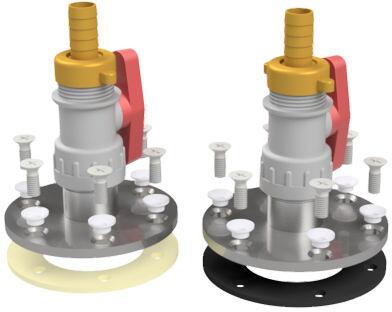 Behncke Abdruckelement für Wandeinlaufdüse Grundelement, Lochkreis 75mm, inkl. Befüllstutzen und Absperrhahn