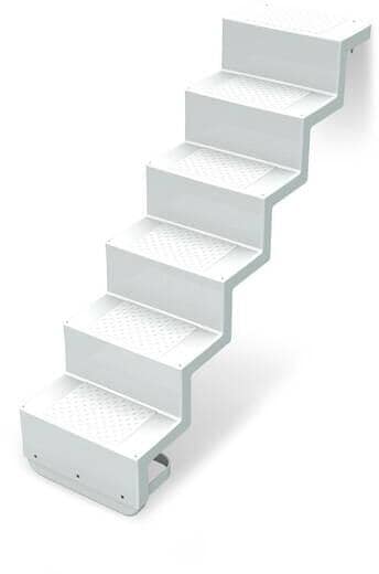 Reku Pooltreppe Eleganz, Poolleiter Einstiegsleiter 6-stufig 80 lang, weiß