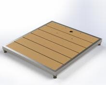 Eichenwald Ideal Bodenplatte für Außendusche, 840x750mm, hellbraun