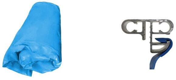 Future Pool Family Innenhülle für Achtformbecken, Stärke 0,8mm, Keilbiese, 525x320x150cm, adriablau