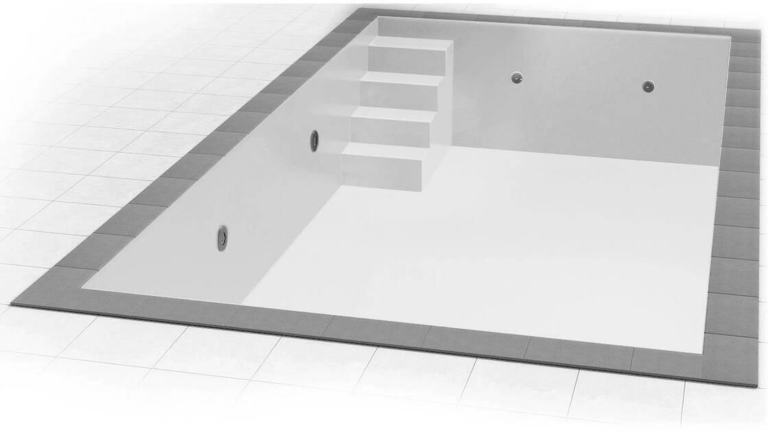 Poolfolie Grandliner Celsius für Rechteckbecken mit Ecktreppenausbildung Variofit 78cm links, 800x400x150cm, weiß