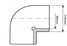 Verbindungsstück Winkel 90°, Klebemuffe - Klebemuffe Ø 90mm, PVC, grau
