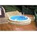 Trend Pool Ibiza Stahlwand-Pool, rund, Innenhülle blau/sand, Easy Change Handlauf Aluminium, weiß