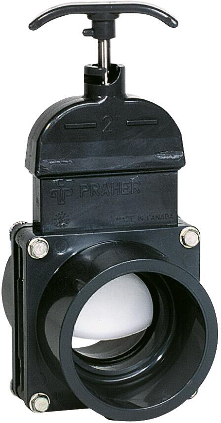 Peraqua Absperrschieber zur Regulation des Wasserflusses, Ø 110mm, grau