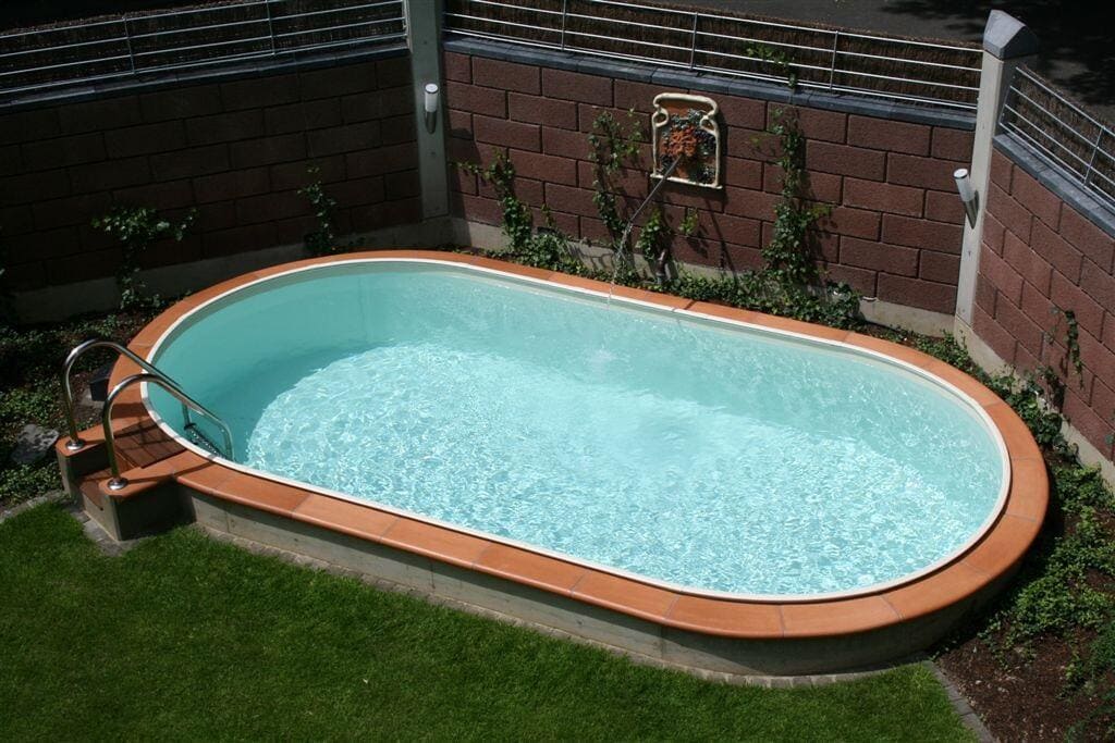 Future Pool Swim Stahlwand-Pool, 700x350x150cm, oval, Alu-Handlauf, sand