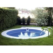 Stahlwand-Pool Stahlmantel einzeln, 420x120cm rund, 490x300x120cm oval, weiß
