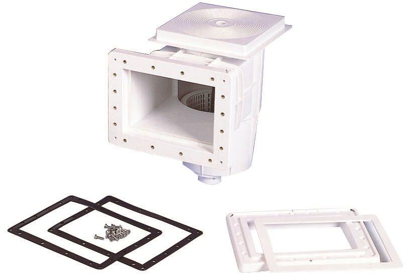 OKU 04211EBFW Standard Skimmer, Länge 500mm, Breite 216mm, Messingbuchsen, weiß