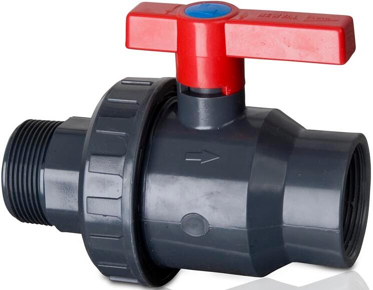 Gre Kugelhahn, Außengewinde - Innengewinde, Ø 50mm, PN10, PVC, grau