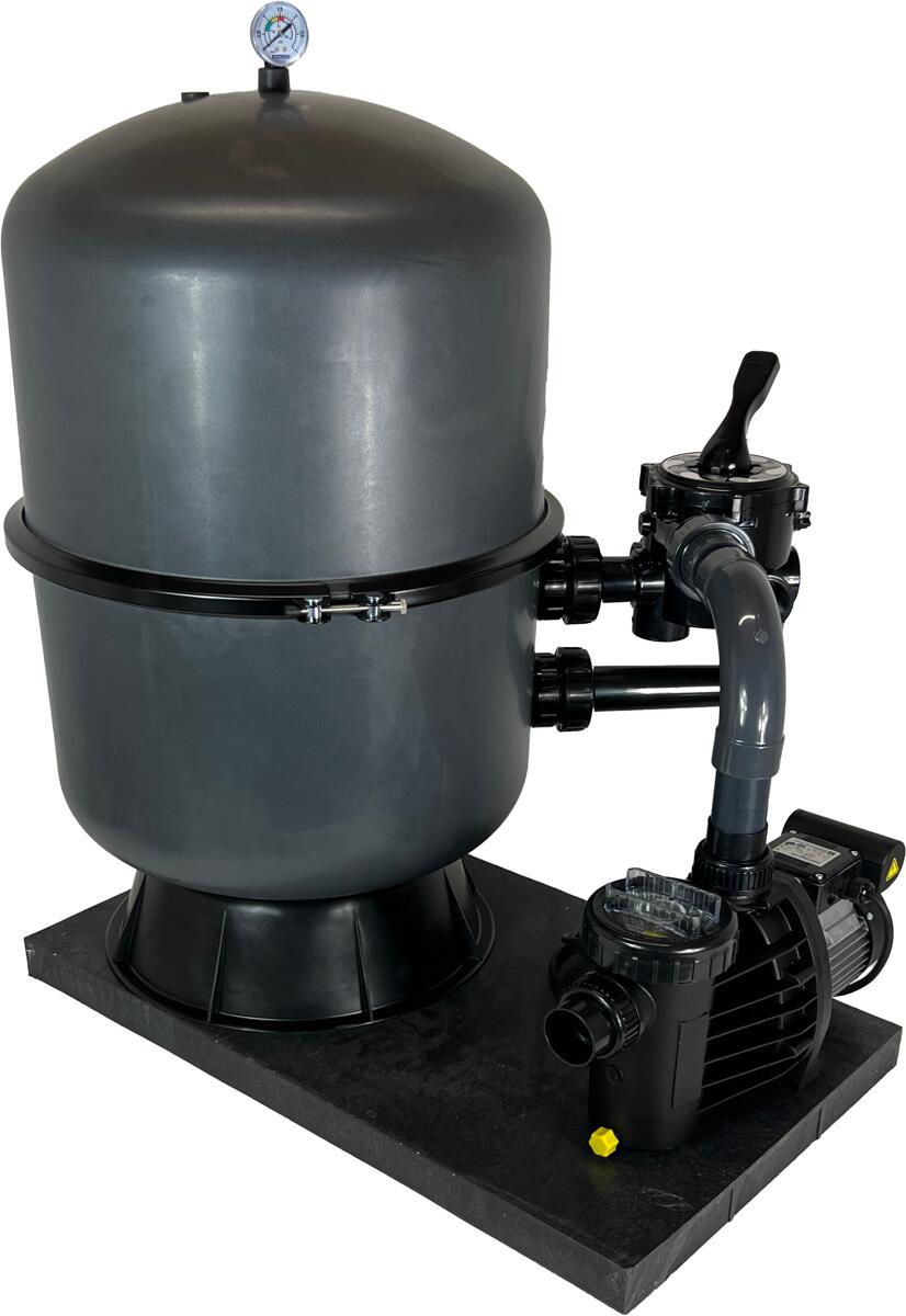 BWT HP 500/M8 Sandfilteranlage mit Speck Badu Magic II/8 Pumpe, 8m³/h bei 8,8m, Ø 500mm, 6-Wege-Ventil, 230V, grau
