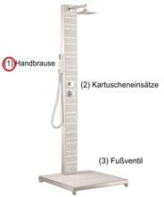 Eichenwald Ideal Stab-Handbrause für Gartendusche Modell 40/70, eckig, 1/2", silber