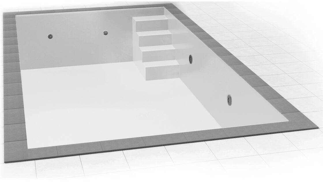 Poolfolie Grandliner Classic für Rechteckbecken mit Ecktreppenausbildung Variofit 78cm rechts, 800x400x150cm, weiß