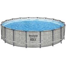 Bestway Steel Pro Max 5619D Frame Pool, 427x122cm, rund, Kartuschenfilter, cremegrau