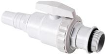 Gre Absperrhahn 1/4 Umdrehung, Schlauchtülle Ø 32/38mm, weiß