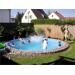 Trend Pool All-Inklusive-Set Ibiza, Stahlwand-Pool, 500x120cm, rund, Innenhülle 0,8mm sand, Handlauf Basic, Sandfilter, weiß