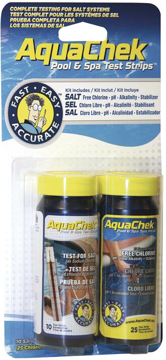 AquaChek Teststreifen-Set 5 in 1, Salz, pH-Wert, freies Chlor, Gesamtalkalität, Cyanursäure