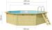 Trend Pool Holz-Pool, 470x470x124cm, achteckig, Sandfilter, Metallecken, blau