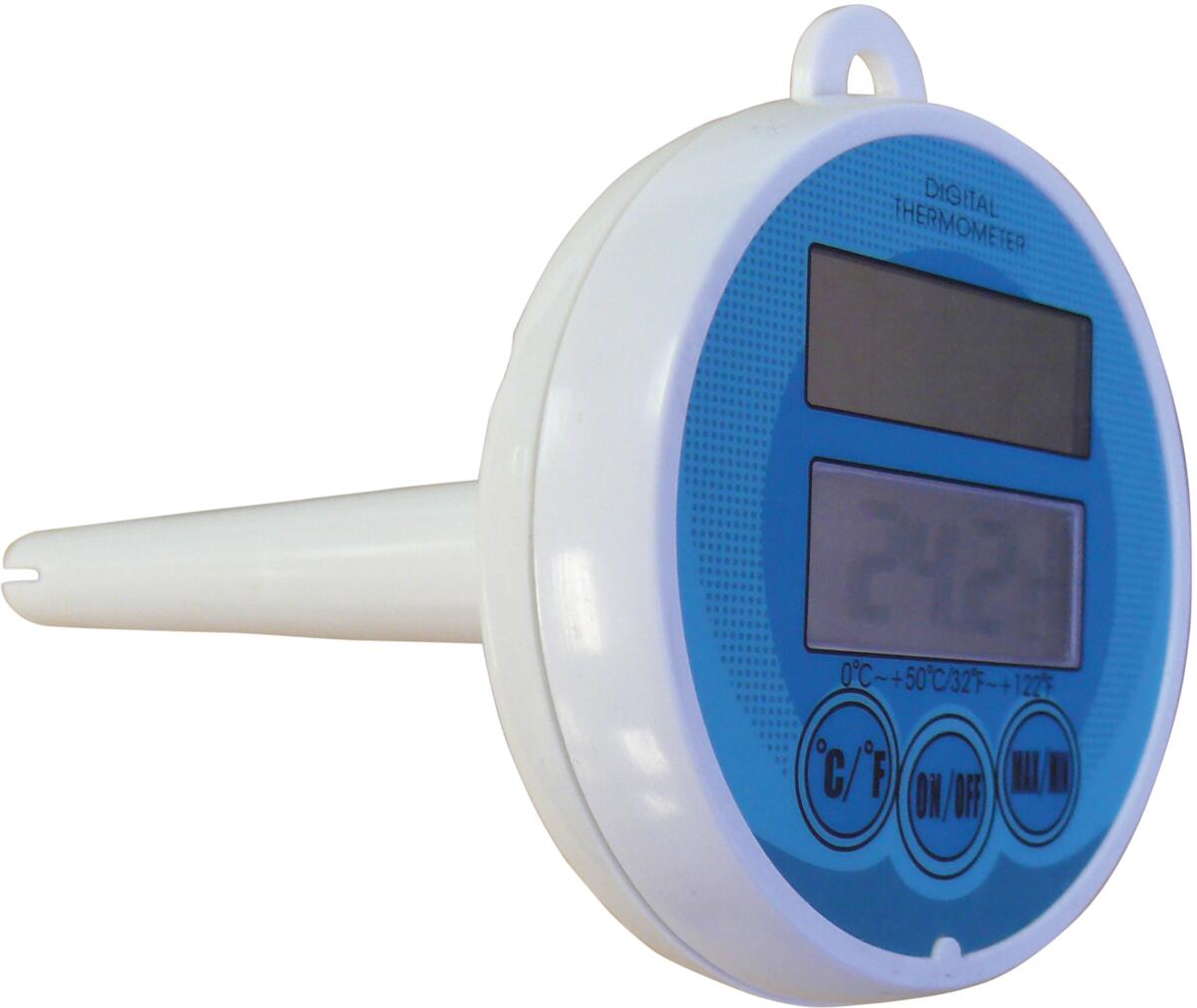 Poolthermometer Wassertemperaturmessung, digital, schwimmend, blau/weiß