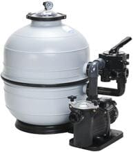 Vagner Pool Kit Midi 500 Sandfilteranlage mit Pentair FreeFlo Pumpe, Ø 500mm, 6-Wege-Ventil, 230V, grau