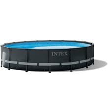 Intex Ultra XTR Frame Pool Set Schwimmbecken mit Sandfilterpumpe, rund, anthrazit