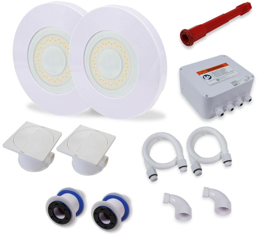 Duratech Duravision Vision Pro DVP100-RGBW LED Unterwasserscheinwerfer, 65W, 12V AC, Kunststoff, RGBW, 2 Stück