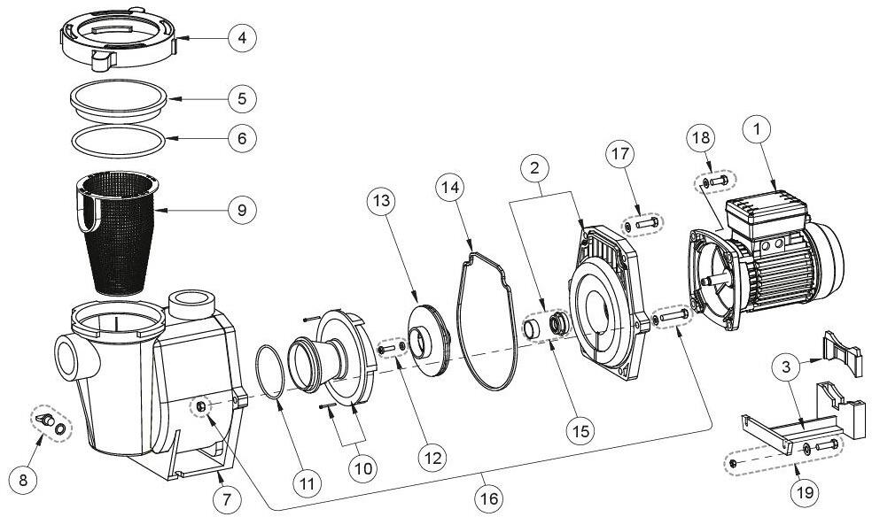 Pentair Laufrad für Filterpumpe Whisperflo, 0,75kW