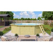 Trend Pool Holz-Pool, 470x470x124cm, achteckig, Sandfilter, Metallecken, weiß
