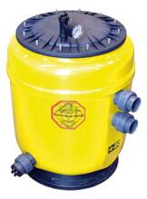 Dinotec ProFil S Filterbehälter, Ø 610mm, 80m³, Kunststoffdeckel, GFK, gelb