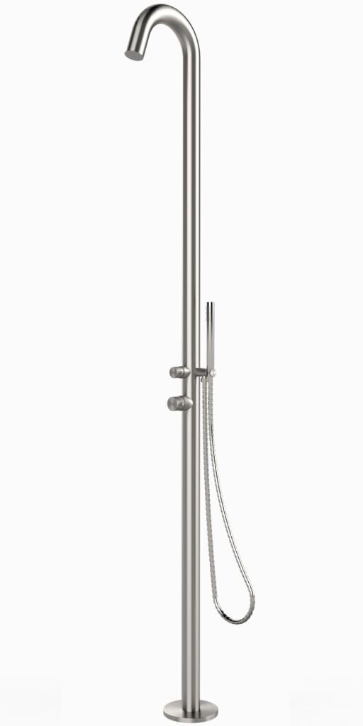 Eichenwald Ideal Gartendusche Sylt, Kalt- und Warmwasserdusche, Flanschmontage, Edelstahl