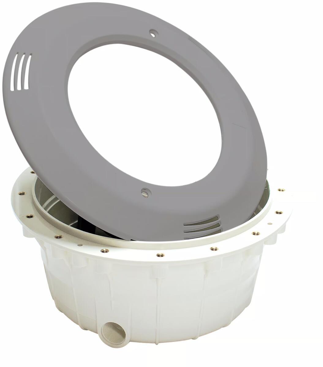 Vagner Pool Einbaunische VA für Unterwasserscheinwerfer, Massivbecken, Kunststoff, hellgrau