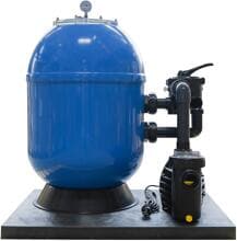 Oku Atlantica Sandfilteranlage mit Badu Magic II Pumpe, 6-Wege-Ventil, 230V, blau