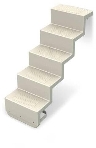 Reku Pooltreppe Eleganz, Poolleiter Einstiegsleiter für Wandbefestigung 6-stufig 80 kurz, sand