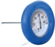 Poolthermometer Wassertemperaturmessung, kreisförmig, mit Schnur, blau