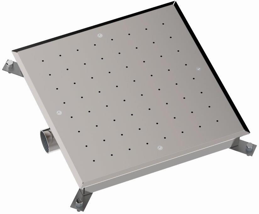 Vagner Pool Edelstahlabdeckung für Massagesystem Fertigbecken, 41x41cm, quadratisch, Edelstahl