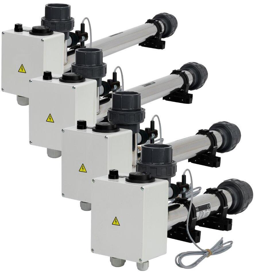 Vagner Pool EOVk-3 Elektroheizer inkl. Strömungsschalter und Überhitzungsschutz, 3kW, 230V, Edelstahl