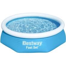 Bestway 57450 Fast Set Quick-Up Pool, Ø 244x61cm, mit Filterpumpe, rund, blau