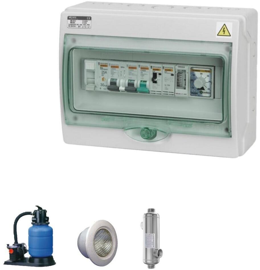 Vagner Pool F1VSdigi Elektro-automatische Steuerung Filteranlage 230V, Beleuchtung, Wärmetauscher 230V, digital, weiß