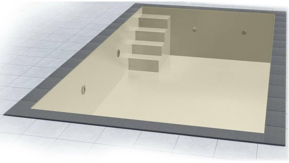 Poolfolie Grandliner Celsius für Rechteckbecken mit Ecktreppenausbildung Variofit 58cm links, 700x350x150cm, sandfarben