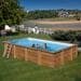 Gre Evora Holzpool Set, 620x420x133cm, rechteckig, Sandfilteranlage
