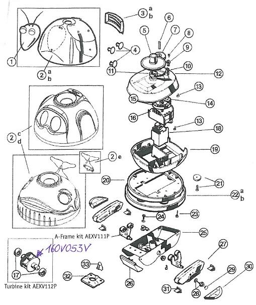 Hayward Innengehäuse für Bodenreiniger, oben