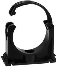 Rohrklemme mit Klappbügel für Wandbefestigung, Ø 90mm, PP, schwarz