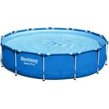 Bestway 5612E Steel Pro Frame Pool, 396x84cm, rund, Kartuschenfilter, blau
