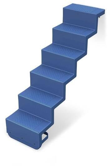Reku Pooltreppe Eleganz, Poolleiter Einstiegsleiter 6-stufig 80 lang, azurblau