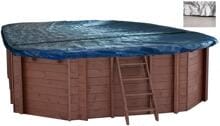 Interline Winterabdeckung Holzpool, oval, 460x285cm, ohne Netz, blau