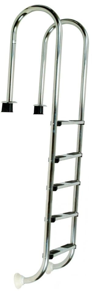 Einbauleiter Poolleiter Muro Slim mit Ankerhülse, 5-stufig, Edelstahl AISI 304