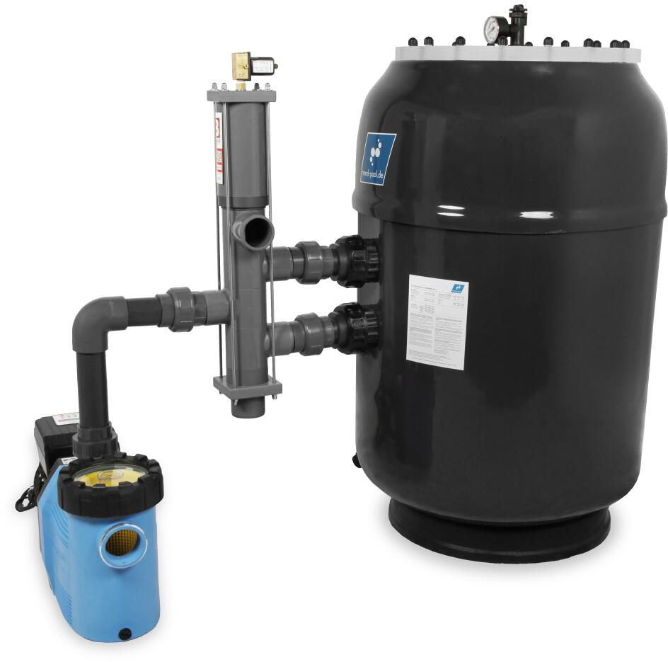 Trend Pool HSF-6 Sandfilteranlage mit Speck Badu Prime Eco VS Pumpe, 28m³/h bei 8m, Ø 650mm, Stangen-Ventil, 230V, anthrazit