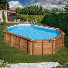 Gre Avocado Holzpool Set, 656x456x131cm, oval, Sandfilteranlage