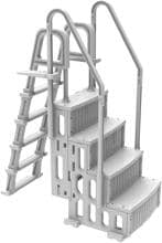 Oku Einstelltreppe, 4-stufig, inkl. 5-stufiger Leiter, Kunststoff