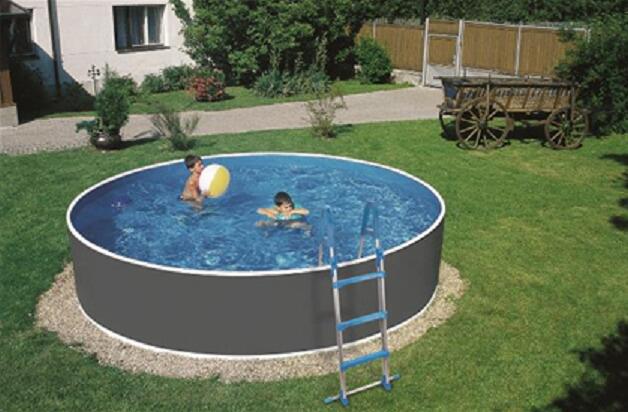 BWT 72265 myPool Splash Stahlwand-Pool, Ø 300x90cm, rund, Sandfilter, Stahlrohrleiter, grau